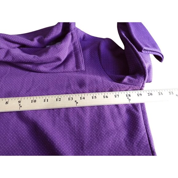 T By Talbots women size M pelite Purple Polka Dot Long Sleeve Top - Picture 4 of 8